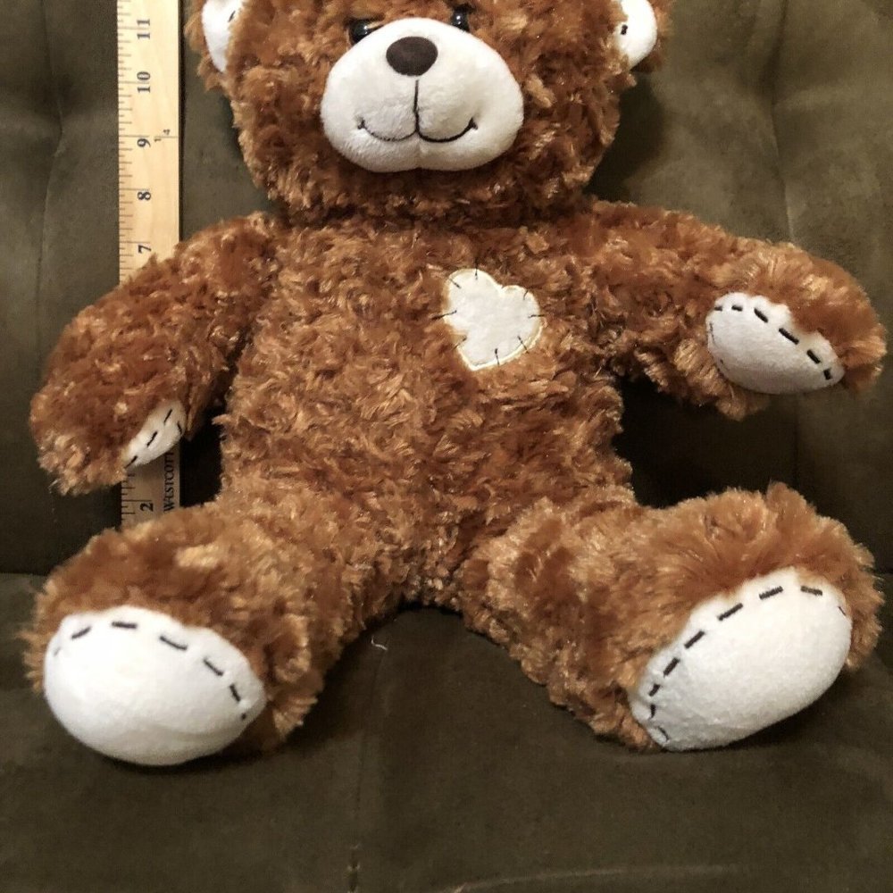 Build-A-Bear  Champ Brown Patch Work - Stitched Teddy Bear Plush BABW Gift - Picture 4 of 10